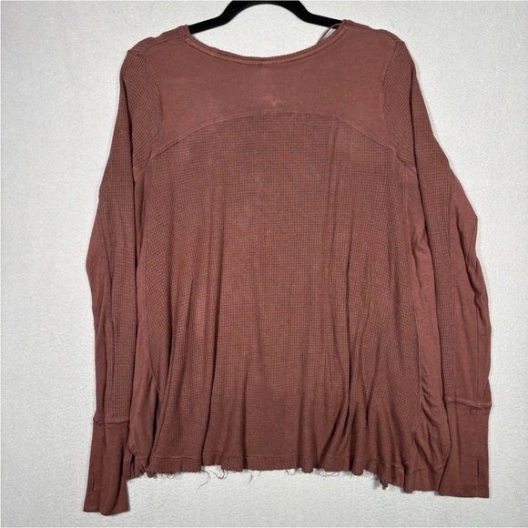 We The Free People Malibu Thermal Top Long Sleeve Women’s Small Oversized Boho - Picture 10 of 11